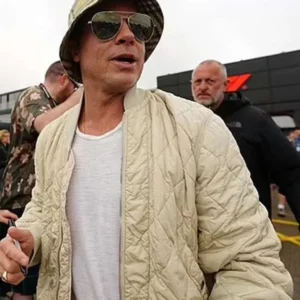 F1 Brad Pitt Quilted Bomber Jacket