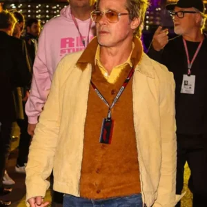F1 Movie Premiere Brad Pitt Yellow Cotton Jacket