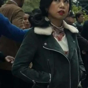 Liza Lapira The Equalizer S02 Shearling Leather Jacket front