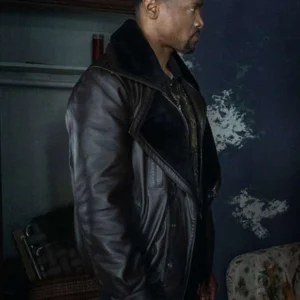 London Brown Power Book III Shearling Leather Jacket