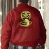 Martin Kove Cobra Kai John Kreese Red Bomber Jacket back