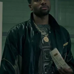 Marvin Power Book III Raising Kanan Black and Grey Leather Jacket