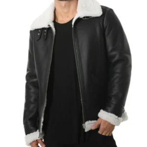 Men’s B3 Bomber Shearling Black Jacket