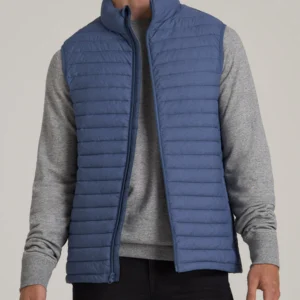 Mens' Blue Puffer Vest in zipper