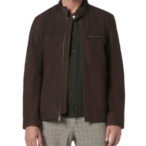 Mens Genuine Suede Biker Leather Jacket