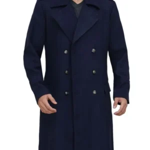 Mens Navy Blue Trench Coat