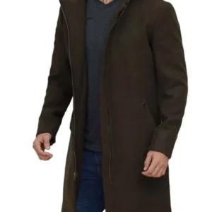 Olive Green Mens Wool Coat