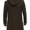 Olive Green Mens Wool Coat back