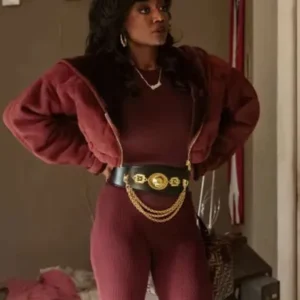 Raquel Thomas Power Book III Raising Kanan Maroon Jacket