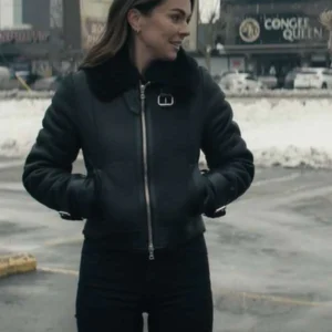 Reacher S02 Karla Dixon Shearling Leather Jacket