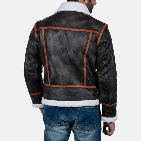 Resident Evil 4 Leon Kennedy Shearling Leather Jacket - Image 3