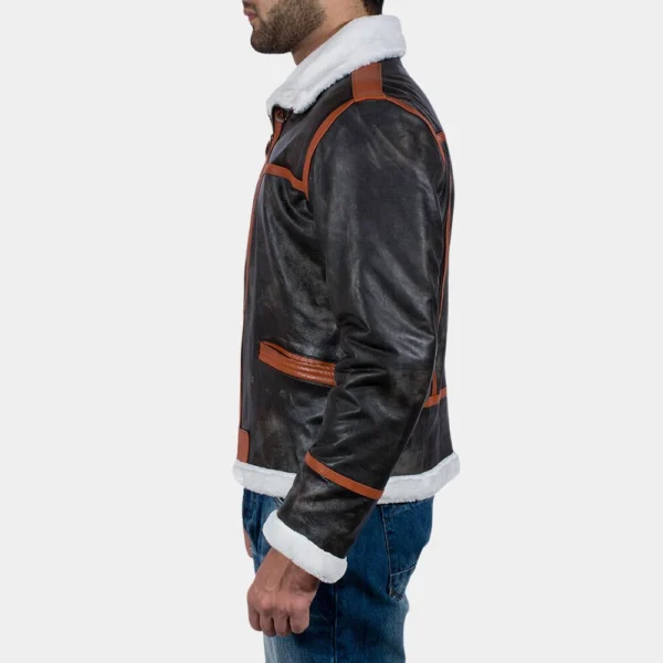 Resident Evil 4 Leon Kennedy Shearling Leather Jacket - Image 4