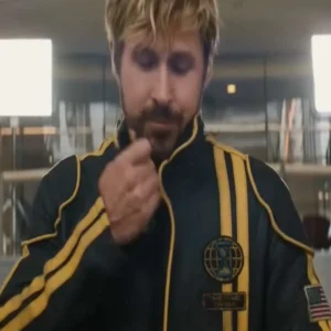 Ryan Gosling The Fall Guy 2024 Yellow Strips Leather Jacket