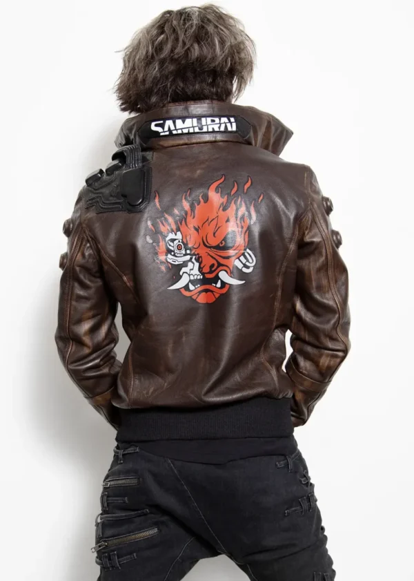 Samurai Cyberpunk 2077 Leather Jacket - Image 2