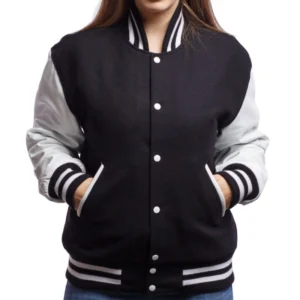 Women Black Varsity Jacket