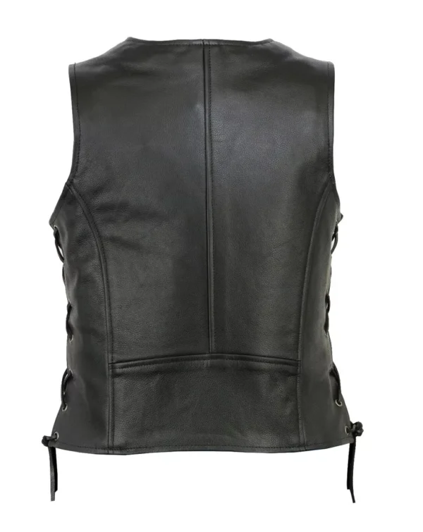 Women Motorcycle Leather Vest - Image 2