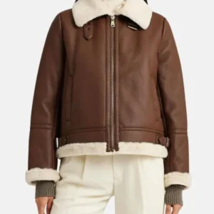 Womens Brown Shearling Leather Jacket